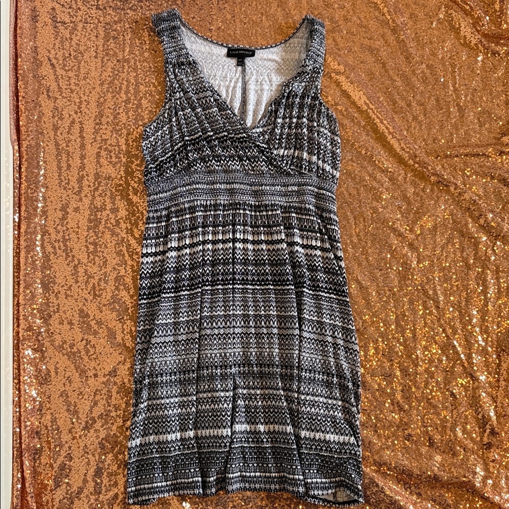 Women’s A-line Black and White Patterned Dress from Lane Bryant